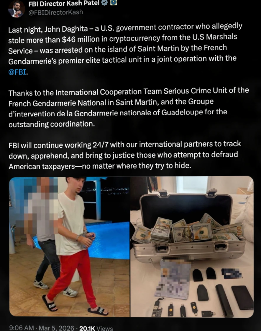FBI逮捕托管公司CEO之子，涉嫌盗取4600万美元加密资产插图