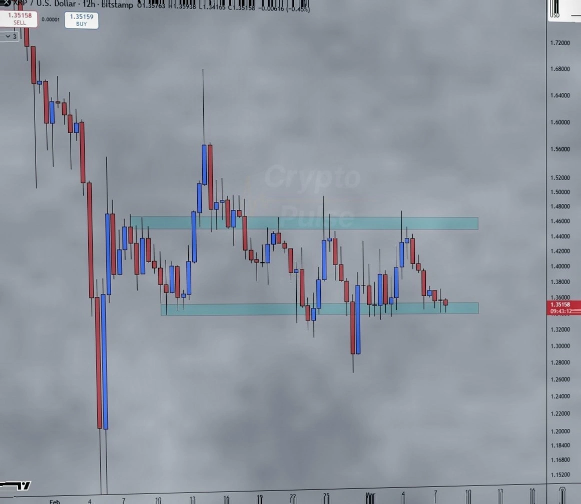 XRP跌至1.35美元附近，超六成持币者浮亏超500亿美元插图3