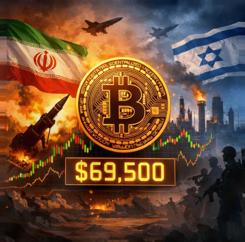 地缘政治紧张局势加剧，比特币价格徘徊在 69,500 美元附近