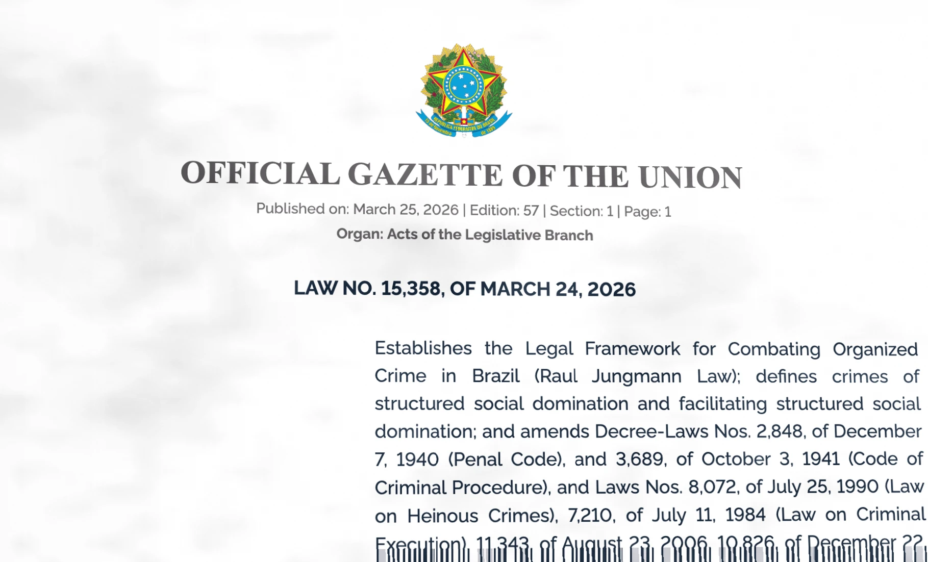 巴西通过新法允许使用没收的加密货币用于公共安全插图 巴西通过新法允许使用没收的加密货币用于公共安全插图