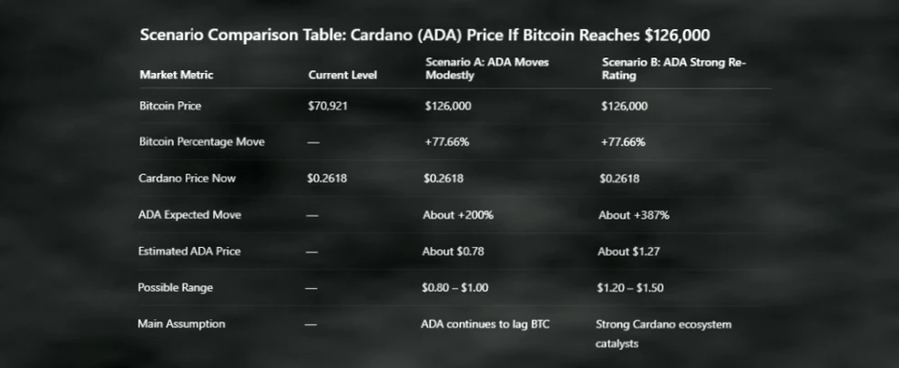 如果比特币在2026年创下新高，Cardano (ADA) 价格将如何变化？插图1