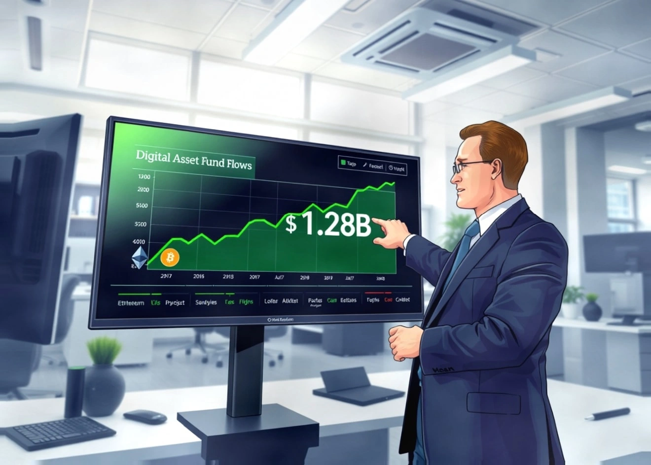 数字资产基金实现12亿美元净流入：比特币与以太坊领涨插图